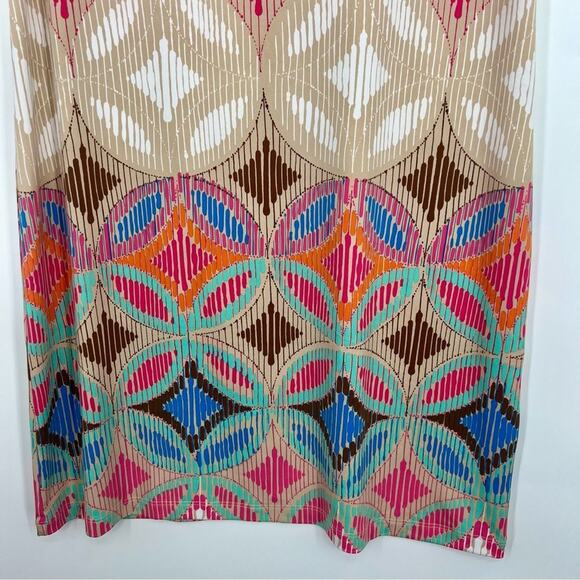 Tori Richard Honolulu Multi Colour Stretch Polo T- Shirt Mini Dress Striped L - Picture 3 of 7